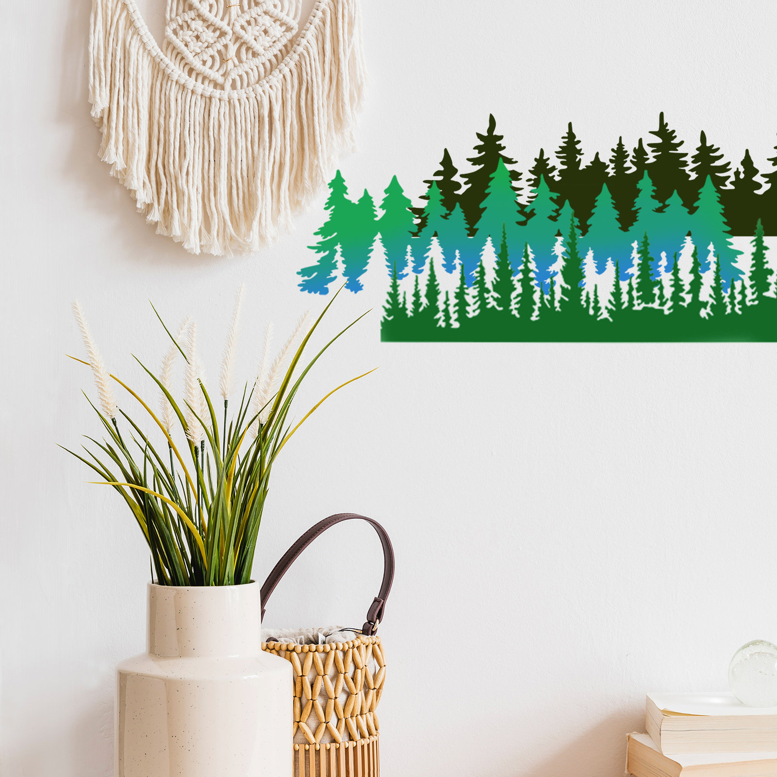 Art And Craft With Paint - 10枚入りツリーステンシル ペイントテンプレート 再利用可能 丈夫な素材 壁画 キャンバス