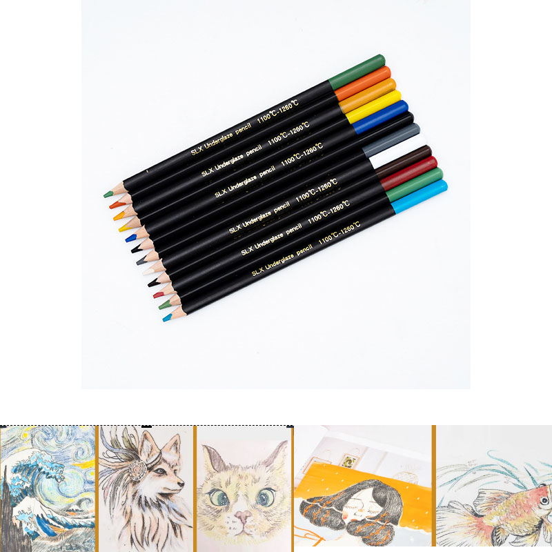 Colored Pencil Professional - セラミックプロフェッショナル手描き油色鉛筆初心者大人絵画1100 ℃ -1260 ℃ 陶芸道具