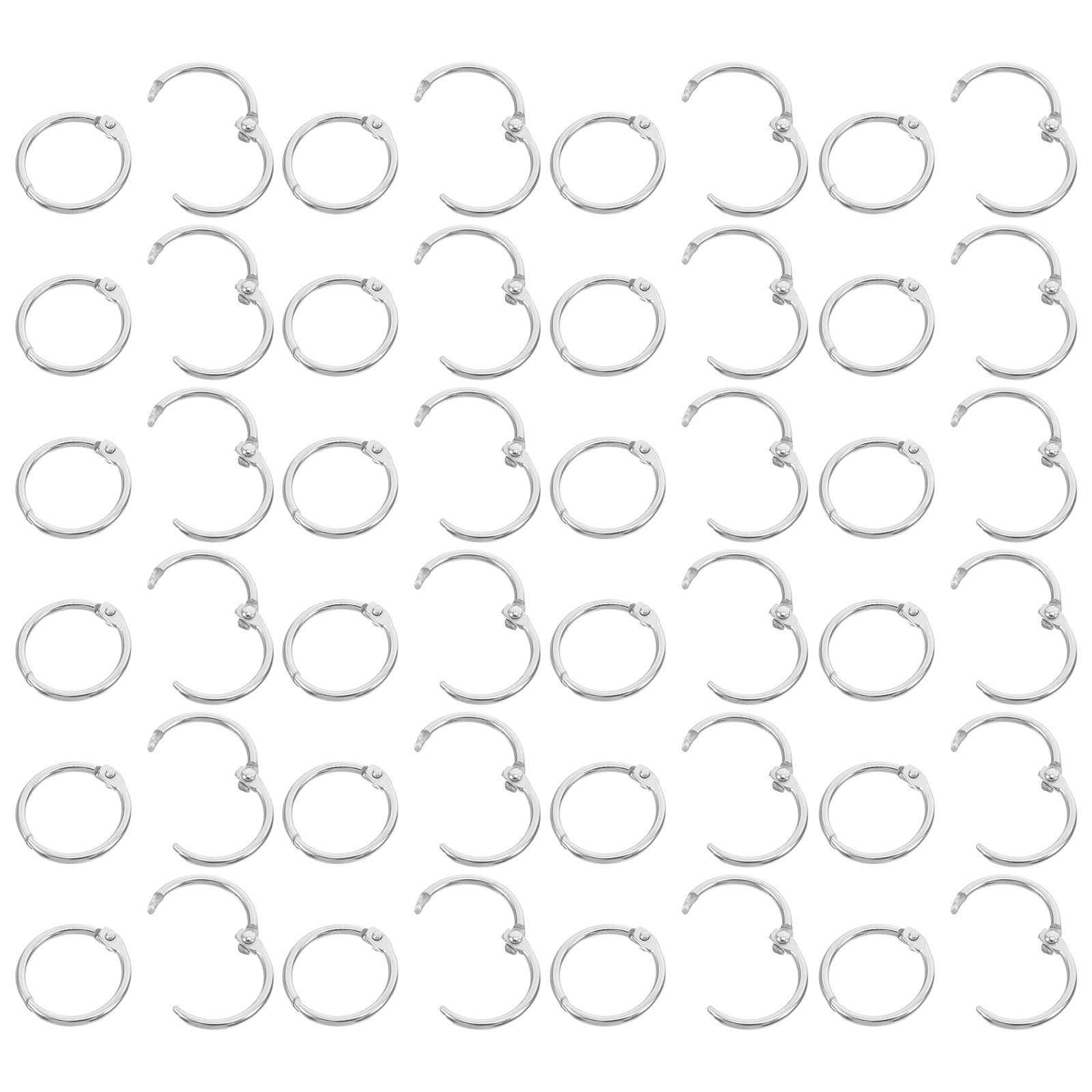 Art Craft Books - 100個 20mm ブックリング 再利用可能なメタルループ DIYアルバム バインダー