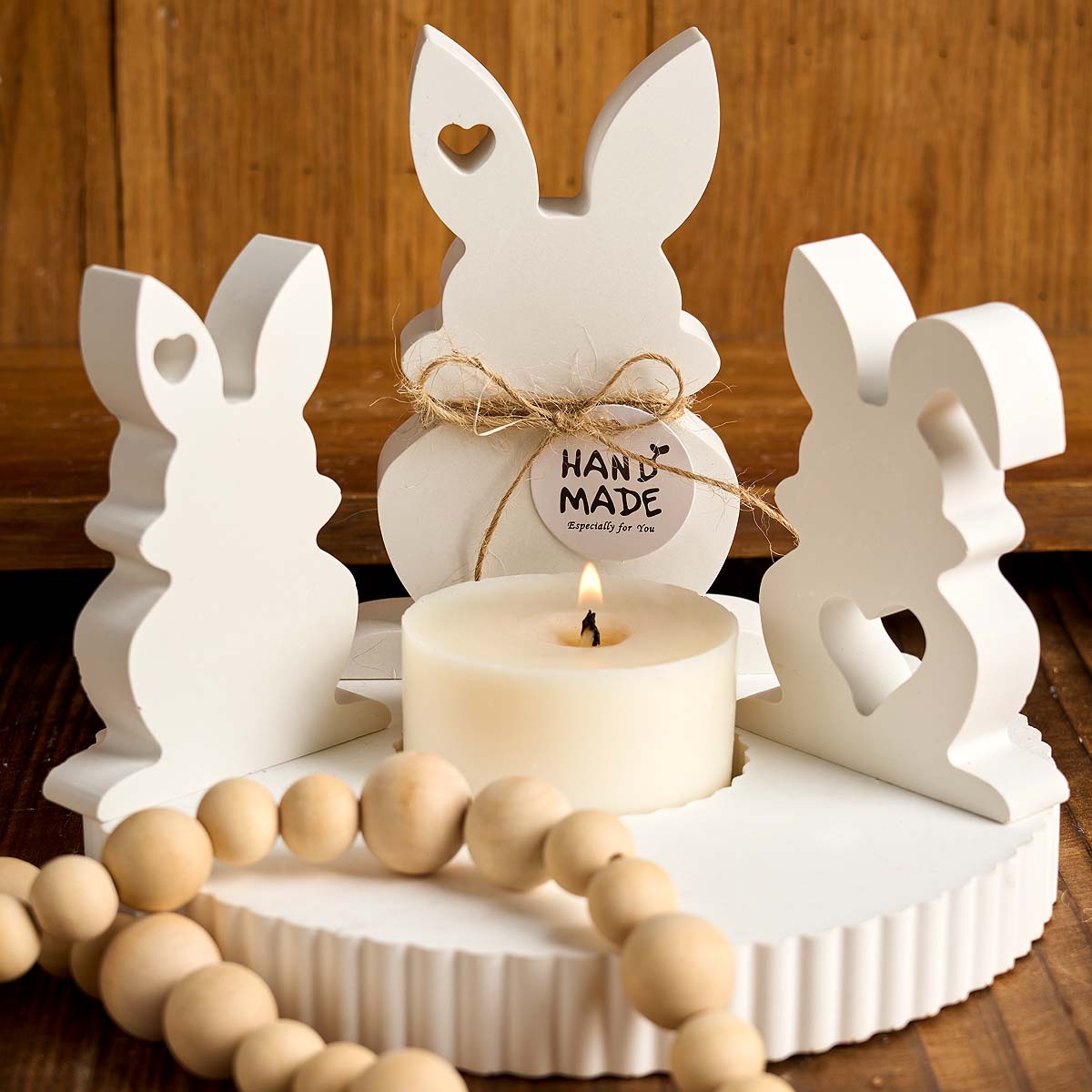 Art Craft Rabbit - 3D ハートウサギシリコーンキャンドルモールド DIY イースターバニー石鹸金型石膏コンクリート樹脂クラフトメイキングホームフェスティバルデコアートギフト