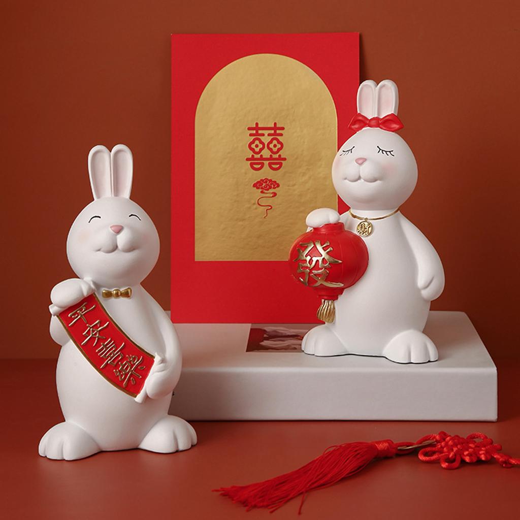 Art Craft Rabbit - シックなウサギの置物、アートクラフト装飾品、ウサギの像、装飾用ウサギの彫刻