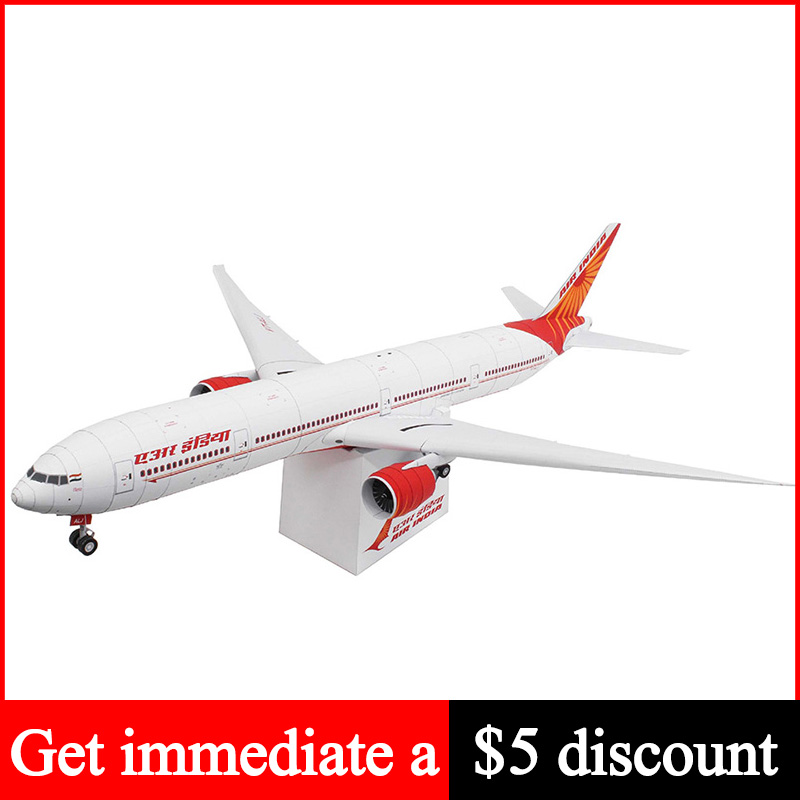 Art Craft India - Air india-手作りの3d紙モデル,ボーイング777-300er,エアバス,クラフトおもちゃ,ティーンエイジャーと大人のための折り紙,ZX-080