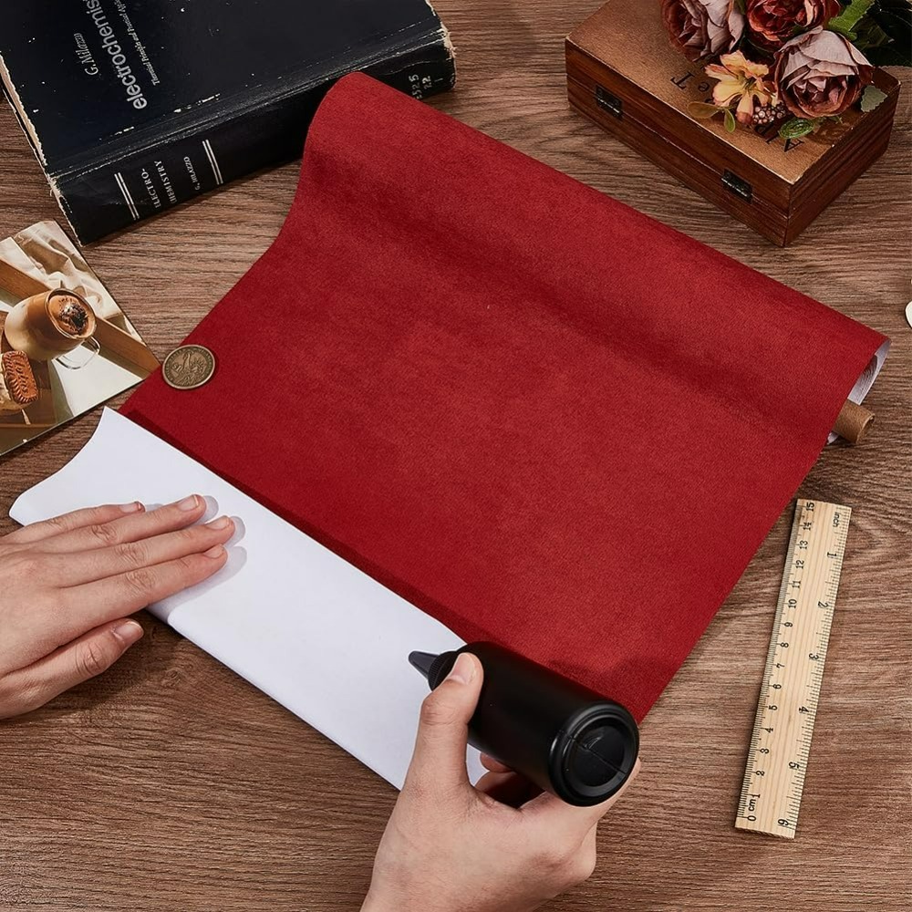 51 x 11.8インチ レッドブッククロス 紙裏スエード生 - Art Craft Books のレビューと価格