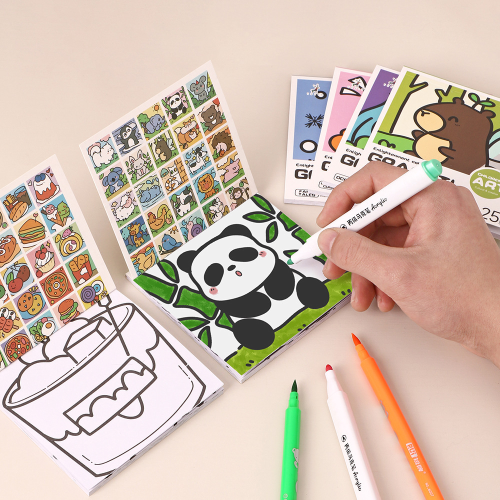 漫画ハンディぬりえブック 25 枚ミニ水彩ぬりえブックノート - Art Craft Books のレビューと価格