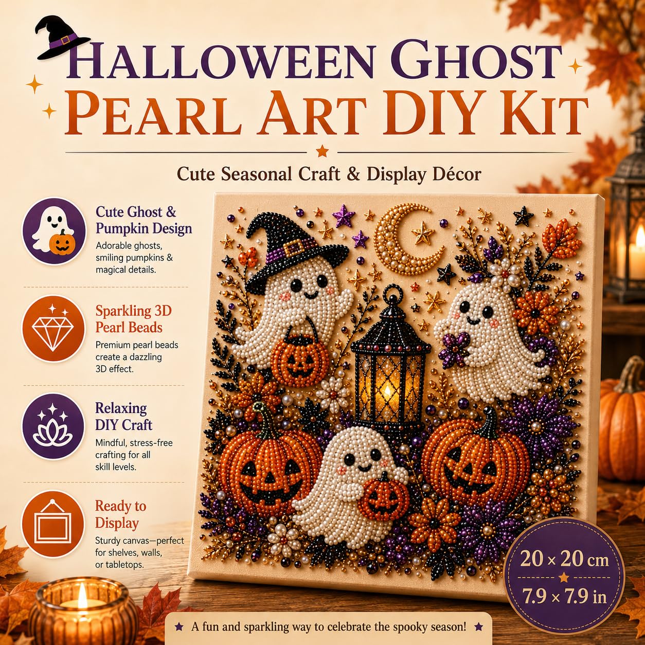 @ハロウィン ゴーストパールアートキット 大人用 DIYパー - Art Craft Animals のレビューと価格