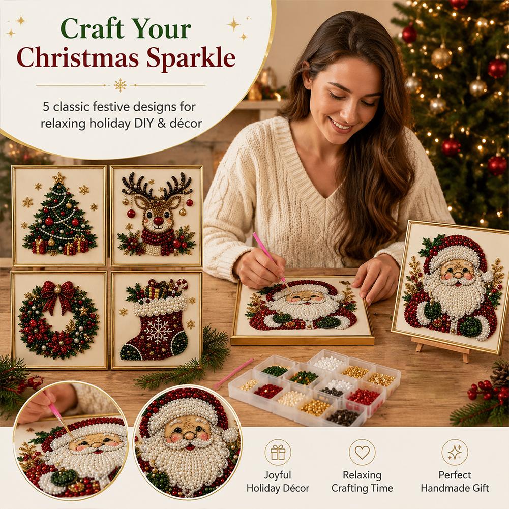 クリスマス サンタクロース パールアート DIYキット 額入 - Art Craft Adult のレビューと価格
