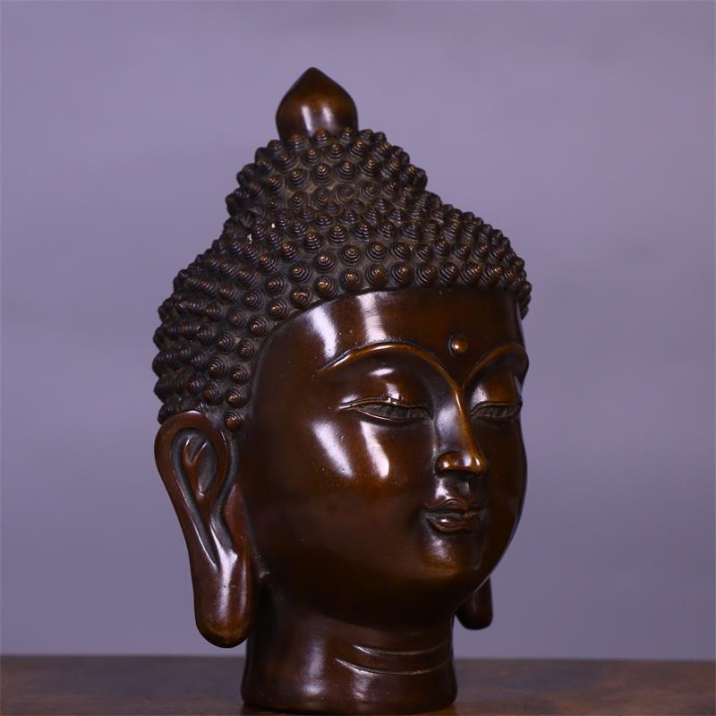 7.3インチの純銅製仏頭チベット工芸品アンティーク中国の収集 - Art Craft India のレビューと価格
