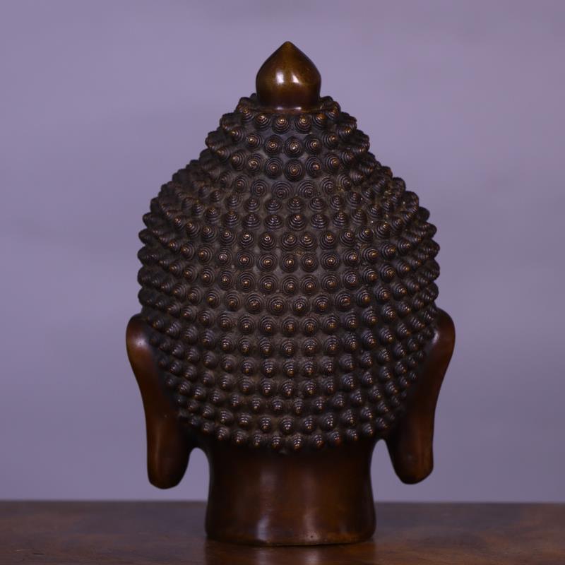 7.3インチの純銅製仏頭チベット工芸品アンティーク中国の収集 - Art Craft India のレビューと価格
