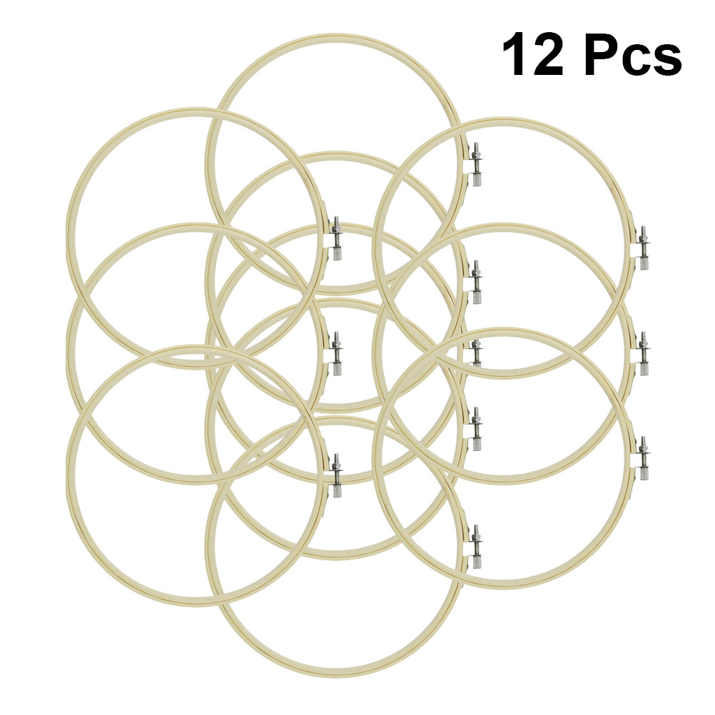 12個入り 20cm 竹製刺繍枠セット 調節可能な円形 ハン - Art Craft Gift Ideas のレビューと価格