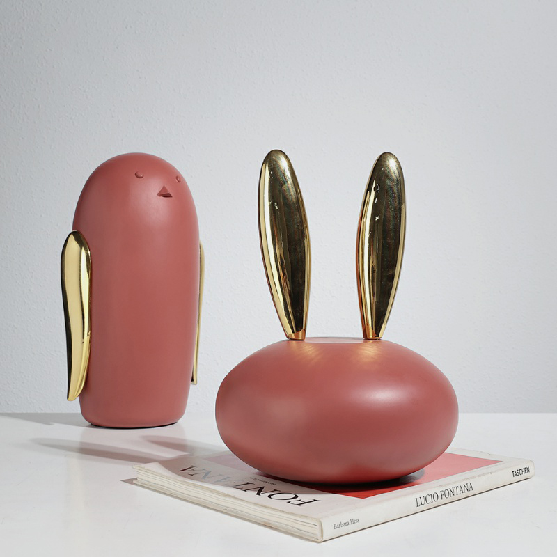 モダンな子供部屋の装飾,彫刻の家具,抽象的な樹脂工芸品,金の - Art Craft Rabbit のレビューと価格