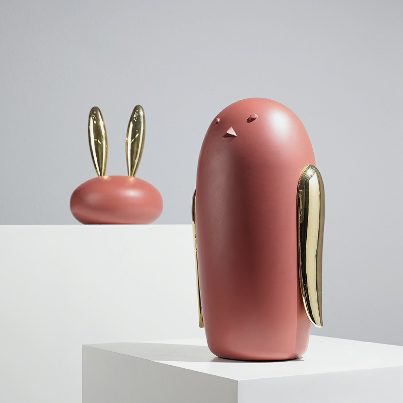 モダンな子供部屋の装飾,彫刻の家具,抽象的な樹脂工芸品,金の - Art Craft Rabbit のレビューと価格