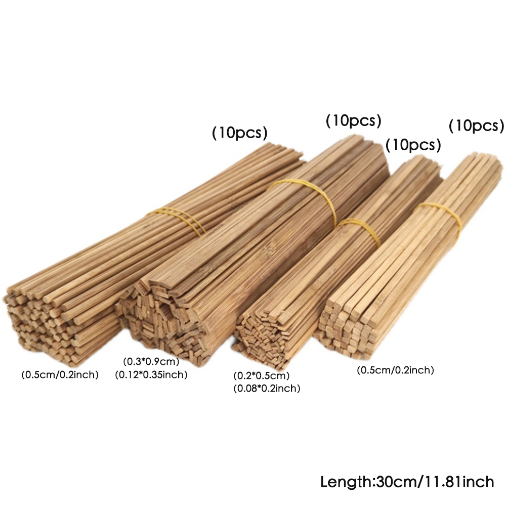 40 個マルチサイズ竹棒ウッドスティック未完成建築モデル手仕 - Art Craft Stick のレビューと価格