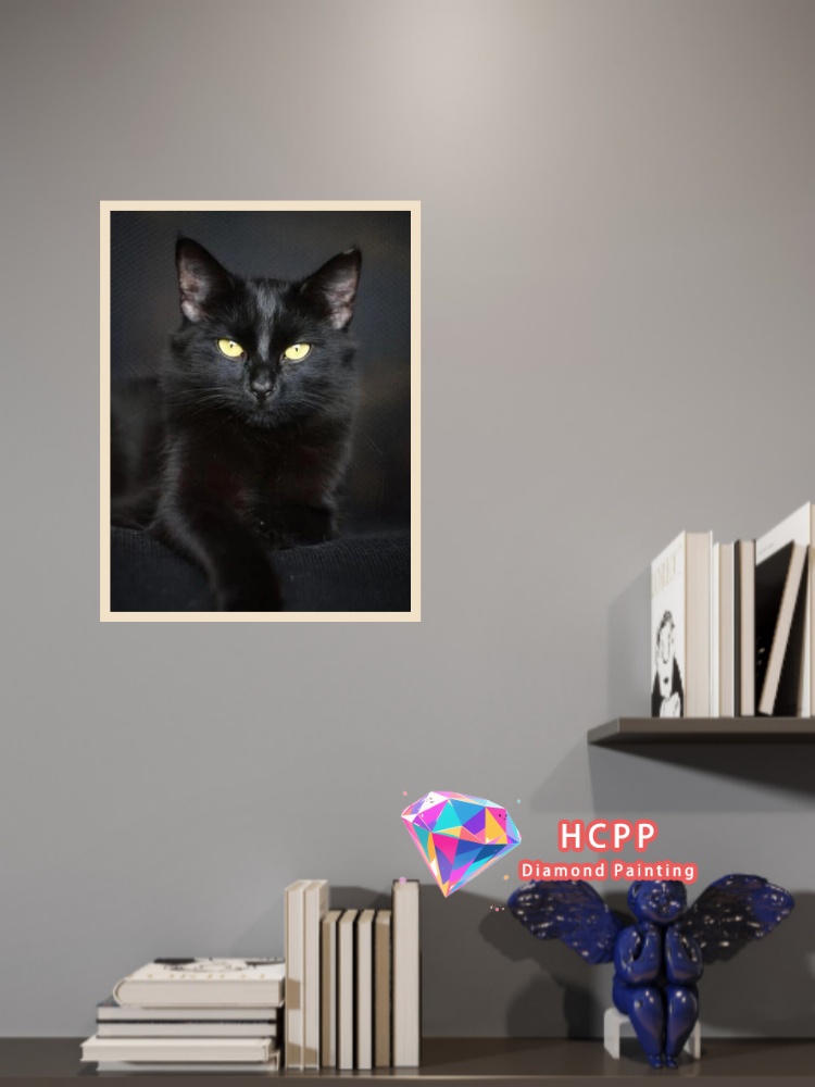 フレームなし黒猫動物ダイヤモンドペインティングキット正方形ラ - Art Craft Animals のレビューと価格