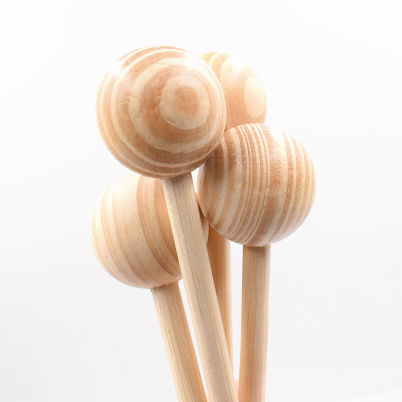 5個/ロット 未完成の木製ロリポップ、ボール付きの滑らかな木 - Art Craft Stick のレビューと価格
