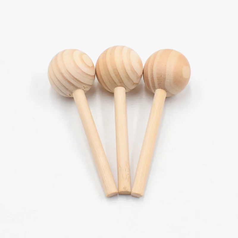 5個/ロット 未完成の木製ロリポップ、ボール付きの滑らかな木 - Art Craft Stick のレビューと価格