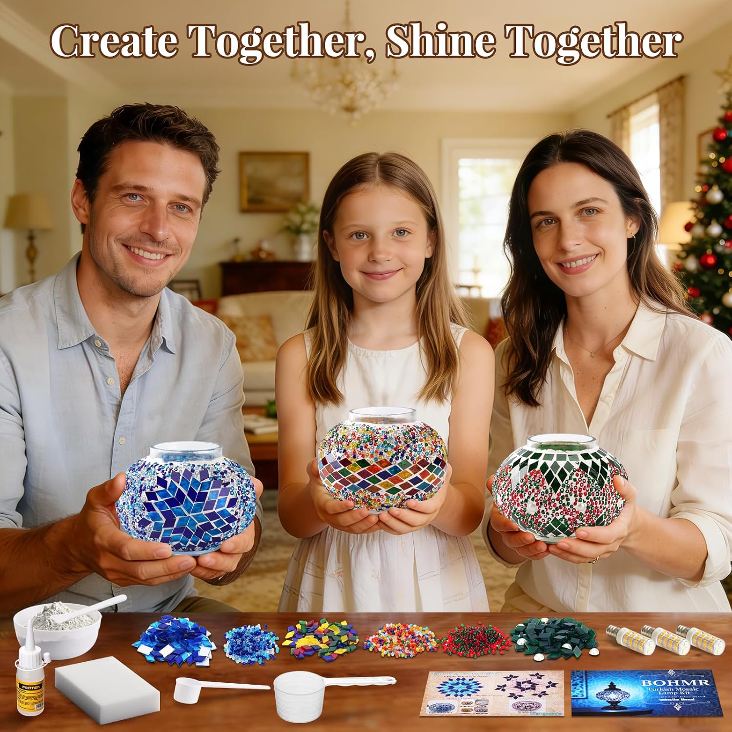 DIY 3グローブトルコモザイクランプキット、高さ23インチ - Art Craft Us のレビューと価格