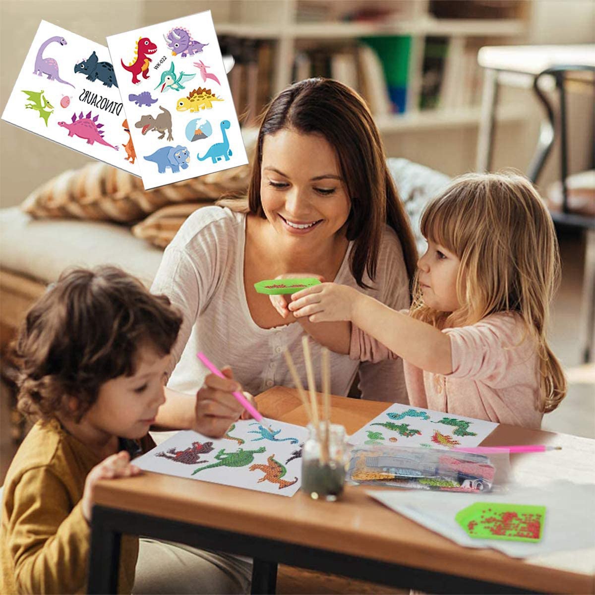 AEE6-子供用5Dペイント絵画セット、DIY動物ペイントス - Art Craft Animals のレビューと価格