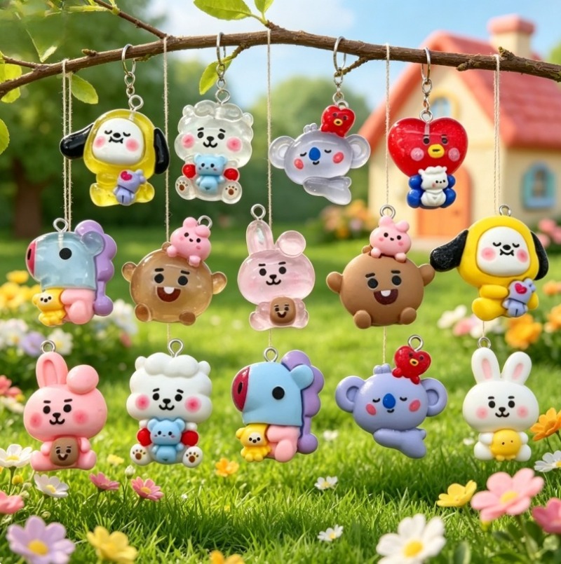 7 個 BT21 樹脂漫画チャーム DIY アクセサリークラ - Art Craft Materials のレビューと価格