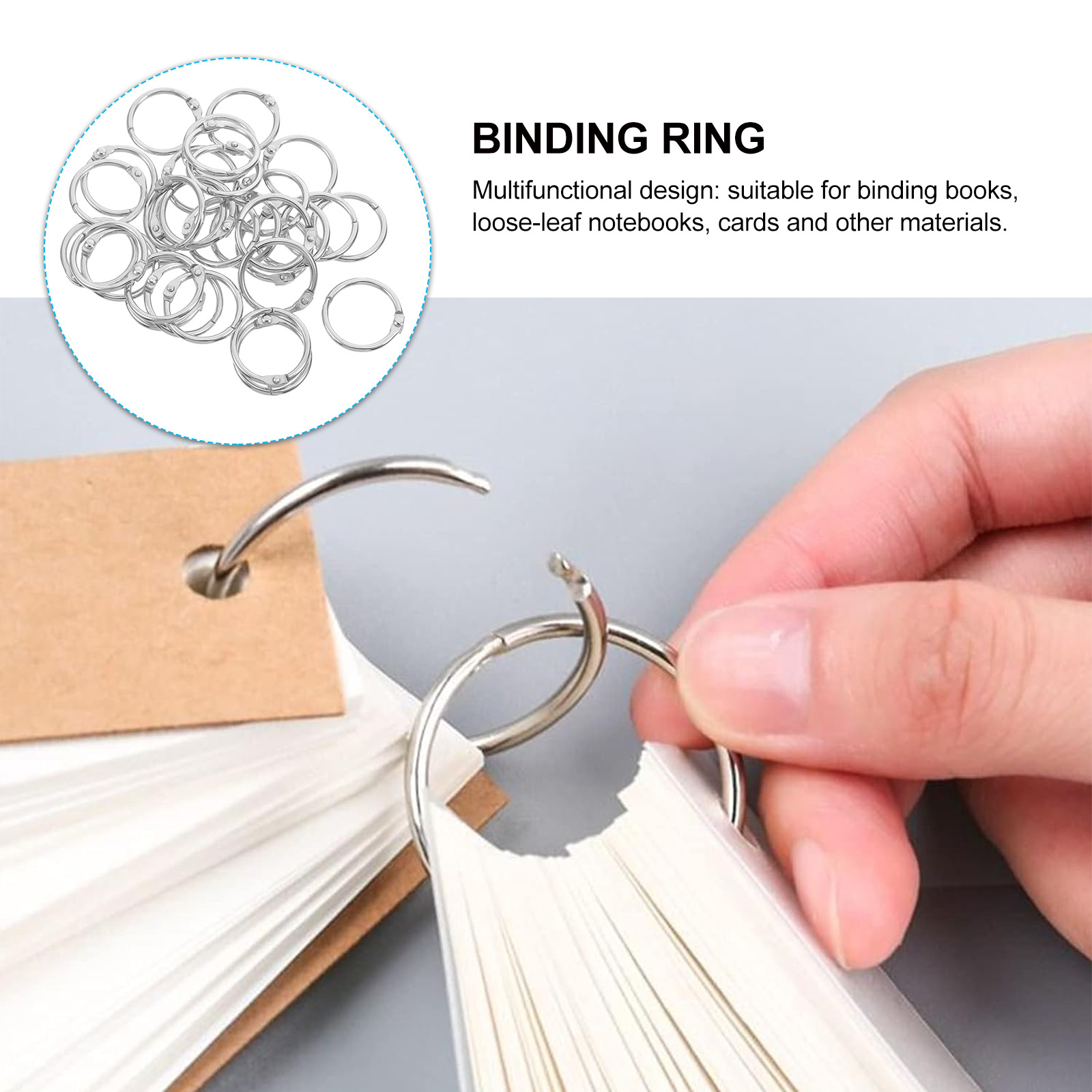 100個 20mm ブックリング 再利用可能なメタルループ  - Art Craft Books のレビューと価格