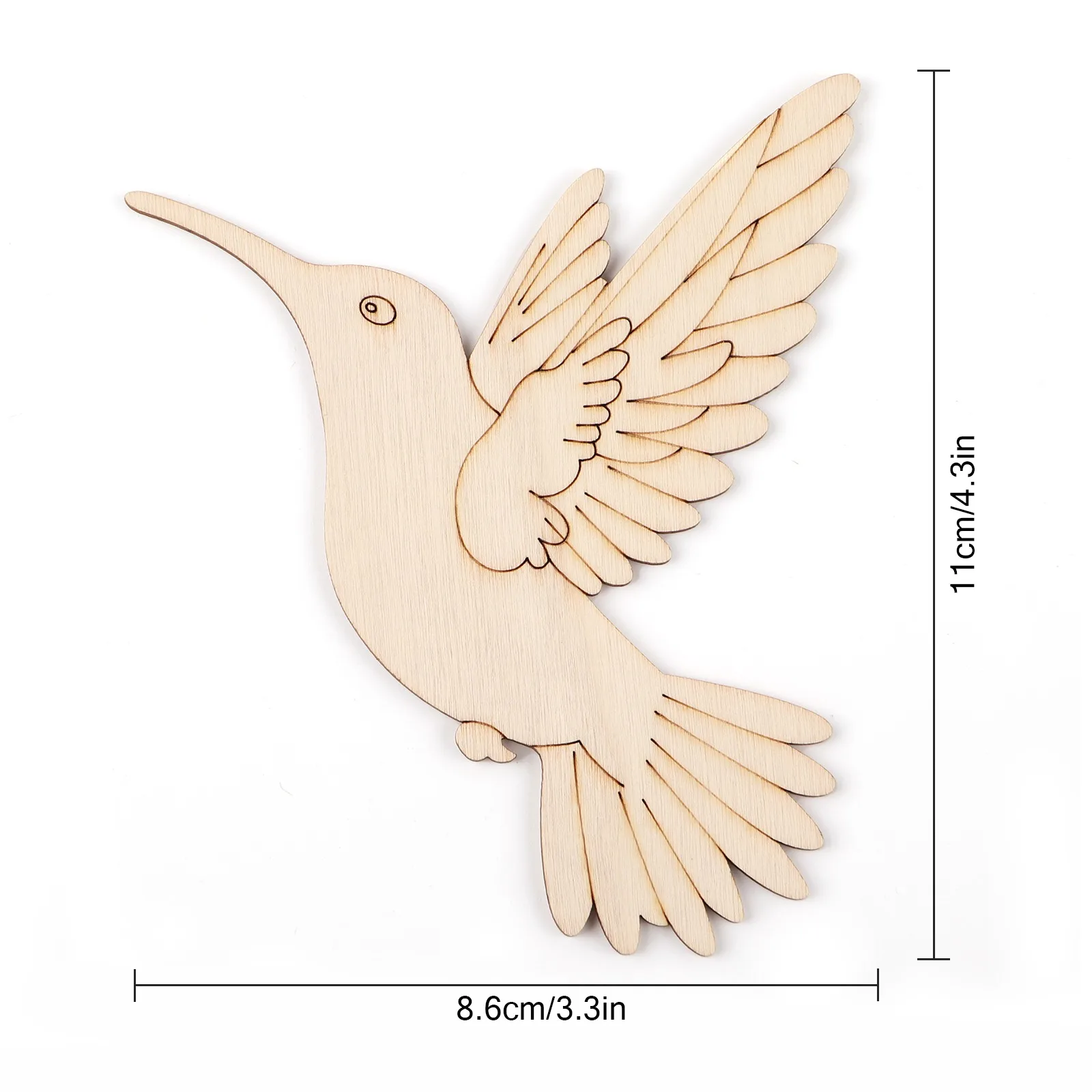 10個入り未完成木製動物鳥の切り抜き、木製吊り下げ飾り用木製 - Art Craft Us のレビューと価格