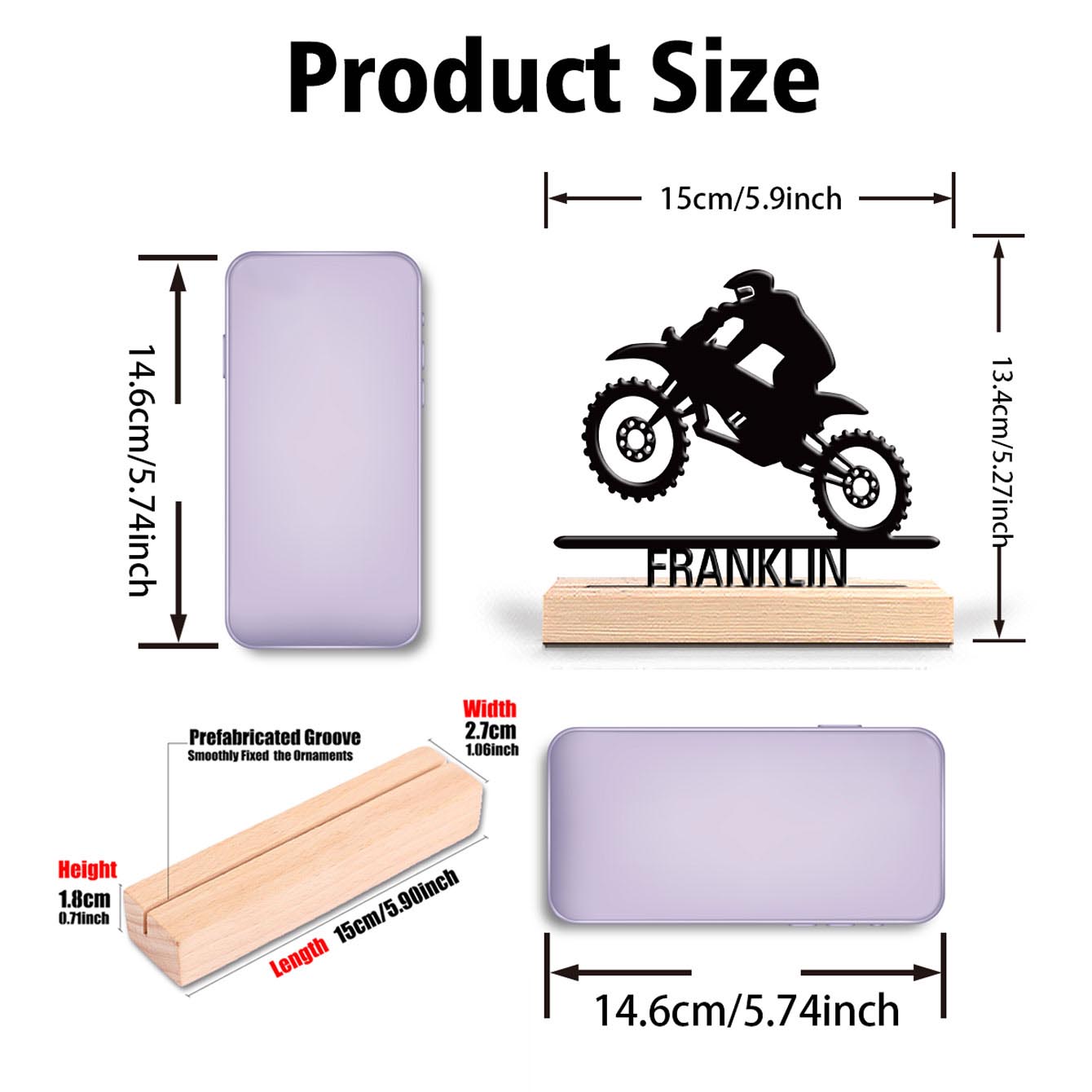 1個入り 抽象的なバイクジャンプのカスタムネーム入り金属像  - Art Craft Us のレビューと価格