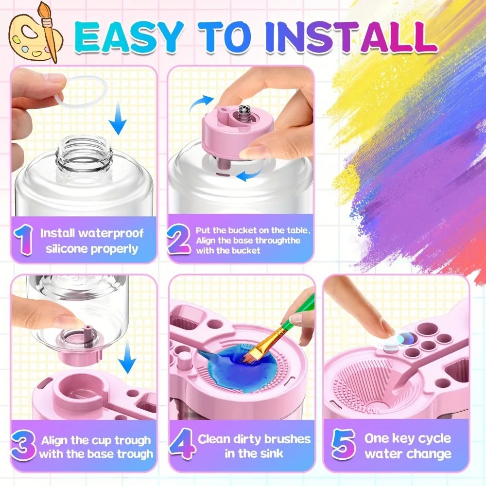 ペイントブラシウォッシャー 多機能ポータブルアーティストクリ - Art And Craft With Paint のレビューと価格