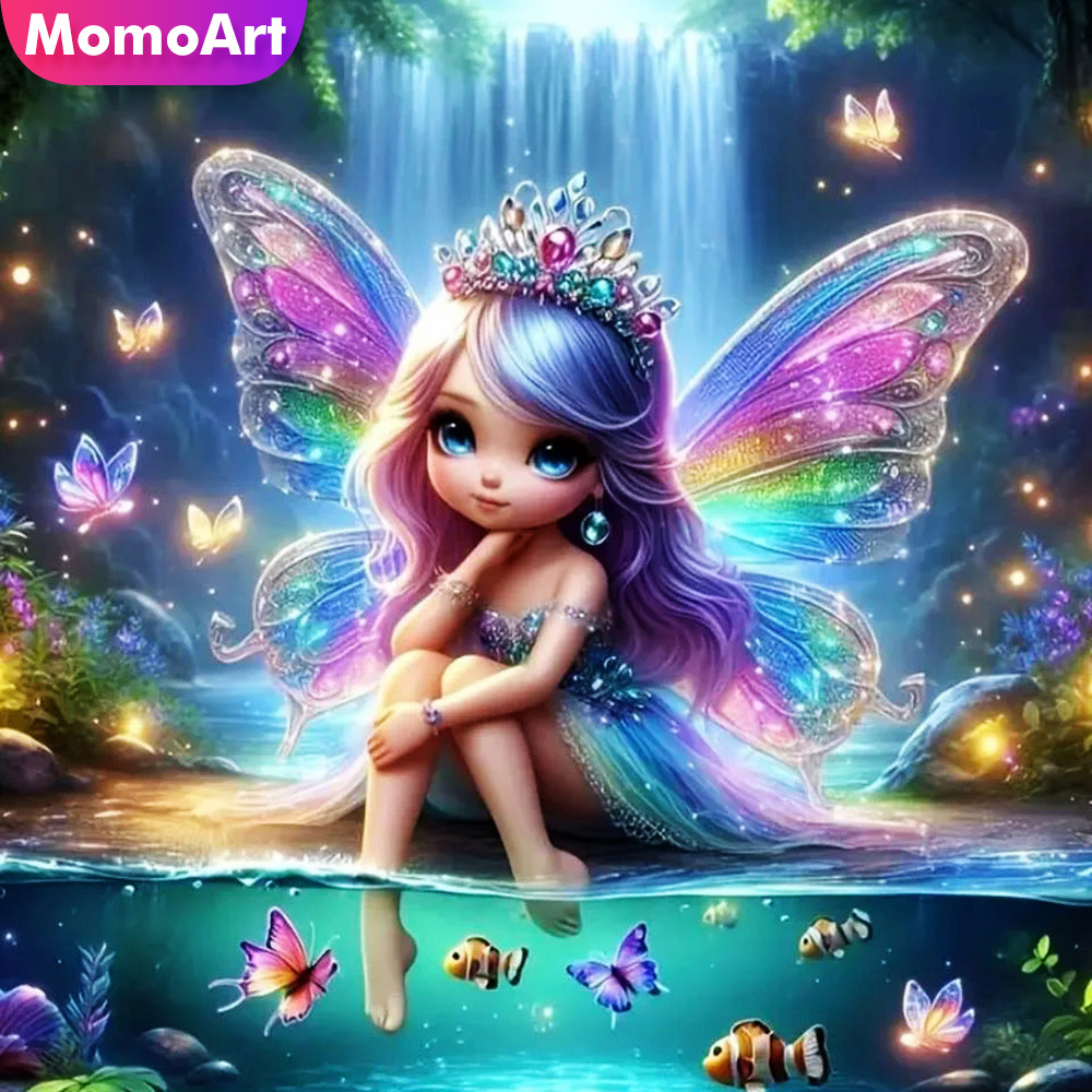 Momoart-漫画のモザイクダイヤモンド絵画,女の子の肖像 - Art Craft Girl のレビューと価格