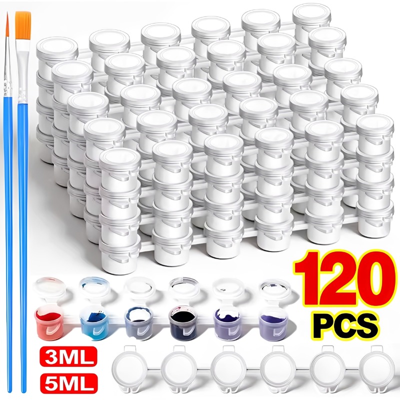 3/5ml 空のペイントポット 蓋付き アートクラフト用品  - Art And Craft With Paint のレビューと価格