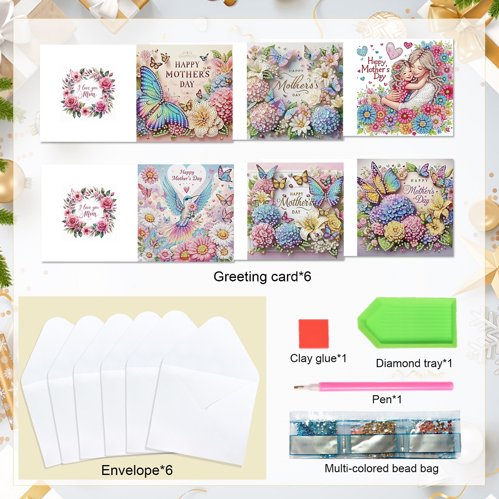 ダイヤモンドアートペインティンググリーティングカードキット6 - Art Craft Kits のレビューと価格