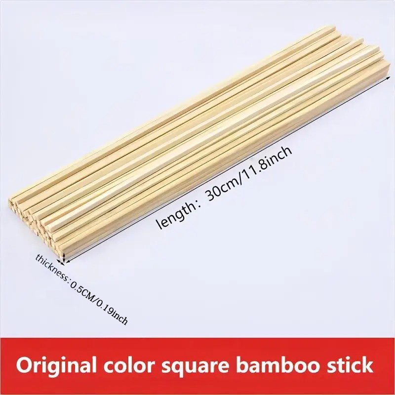30本/50本 0.5×0.5×30CM ナチュラルスクエア - Art Craft Stick のレビューと価格