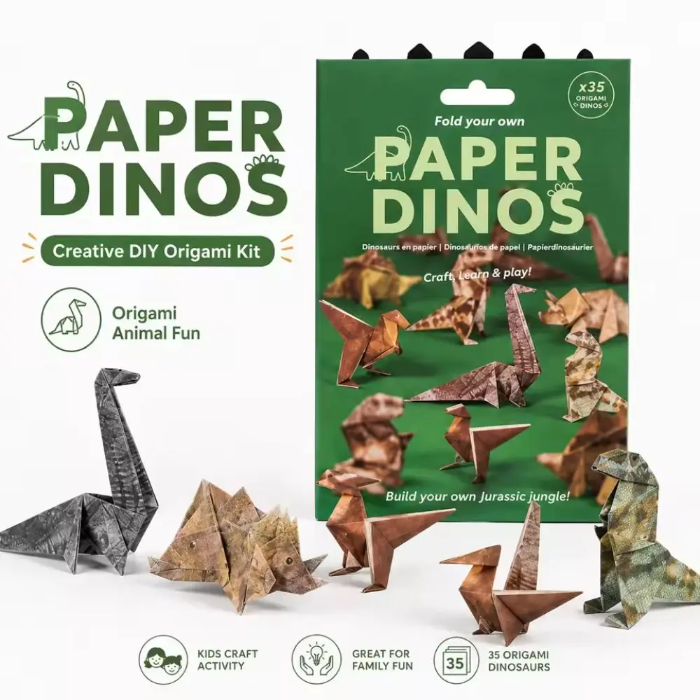 クリエイティブDIYペーパーキャット 50枚 DIY折り紙  - Art Craft Dinosaurs のレビューと価格