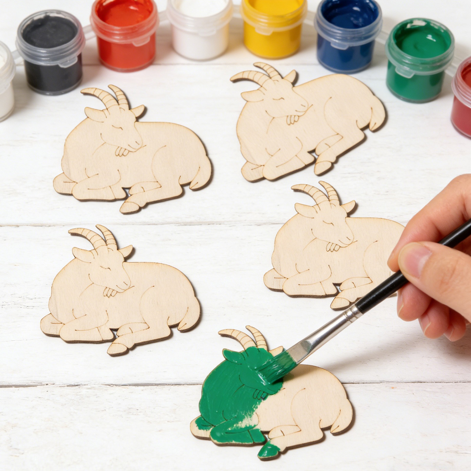 10個/セット 未完成の木製羊の動物オーナメント 木製クラフ - Art Craft Us のレビューと価格