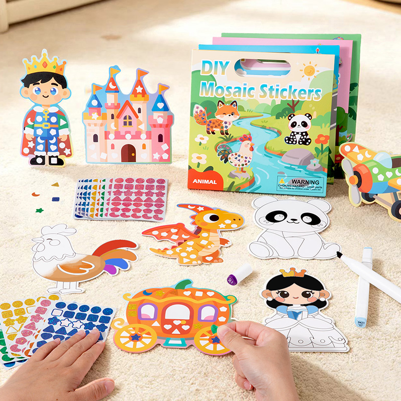 2-in-1 DIYモザイクステッカー＆塗り絵クラフトキット - Art Craft Dinosaurs のレビューと価格