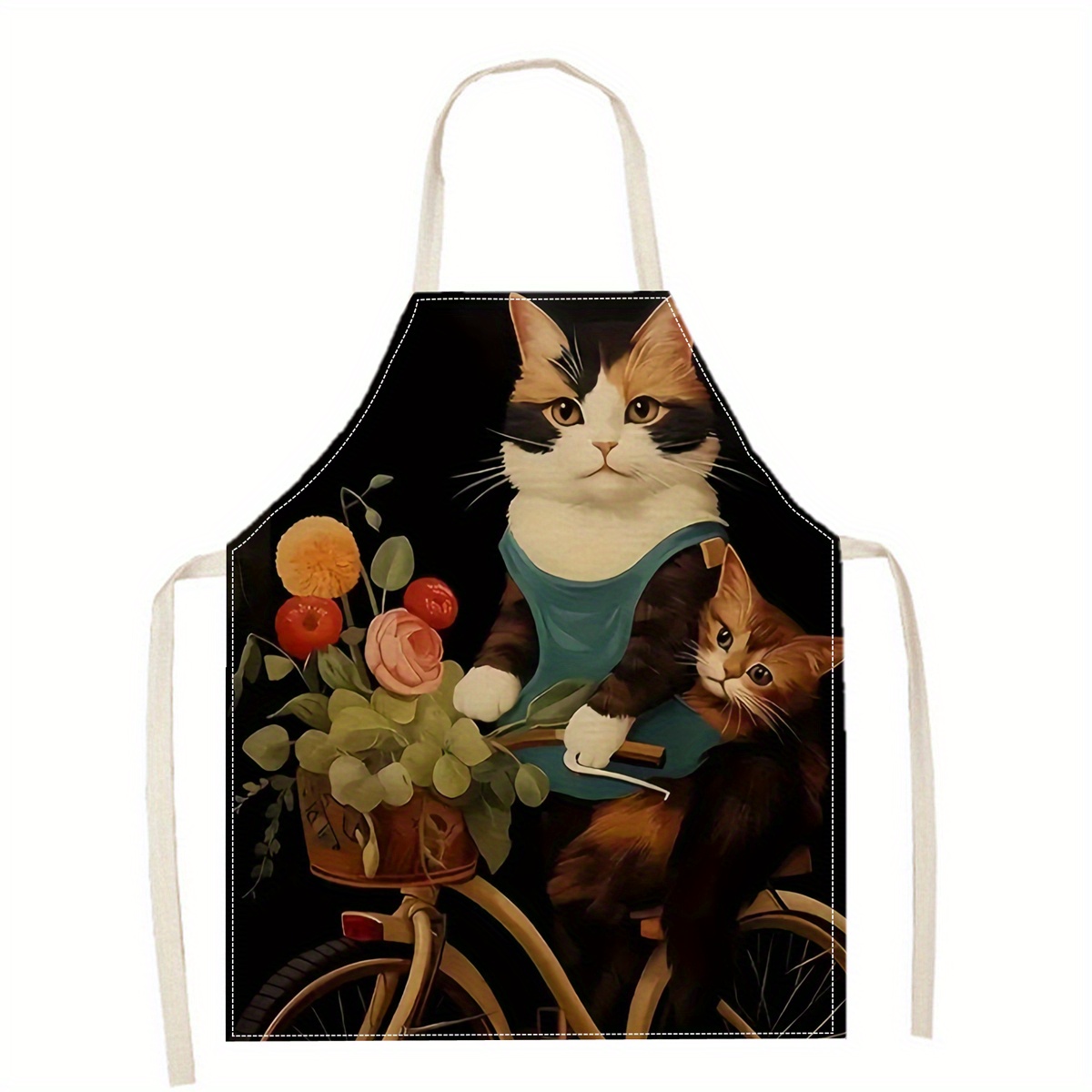 リネンエプロン 面白い猫のサングラスプリント キッチン 調理 - Art Craft Gift Ideas のレビューと価格