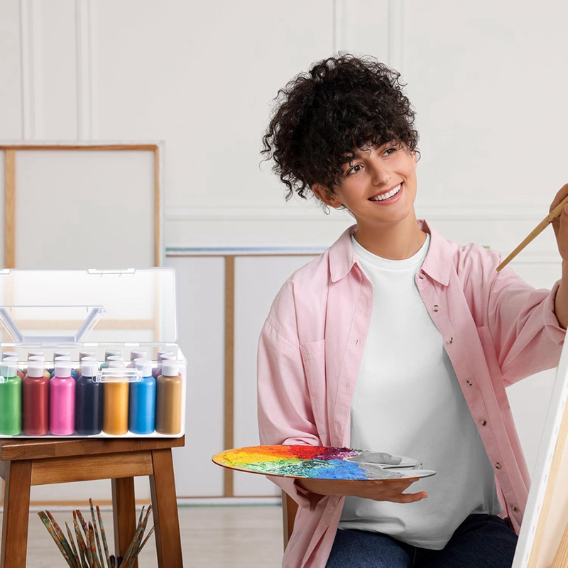 2フロア用ペイント収納ボックス3個。 Oz アクリル絵の具、 - Art And Craft With Paint のレビューと価格