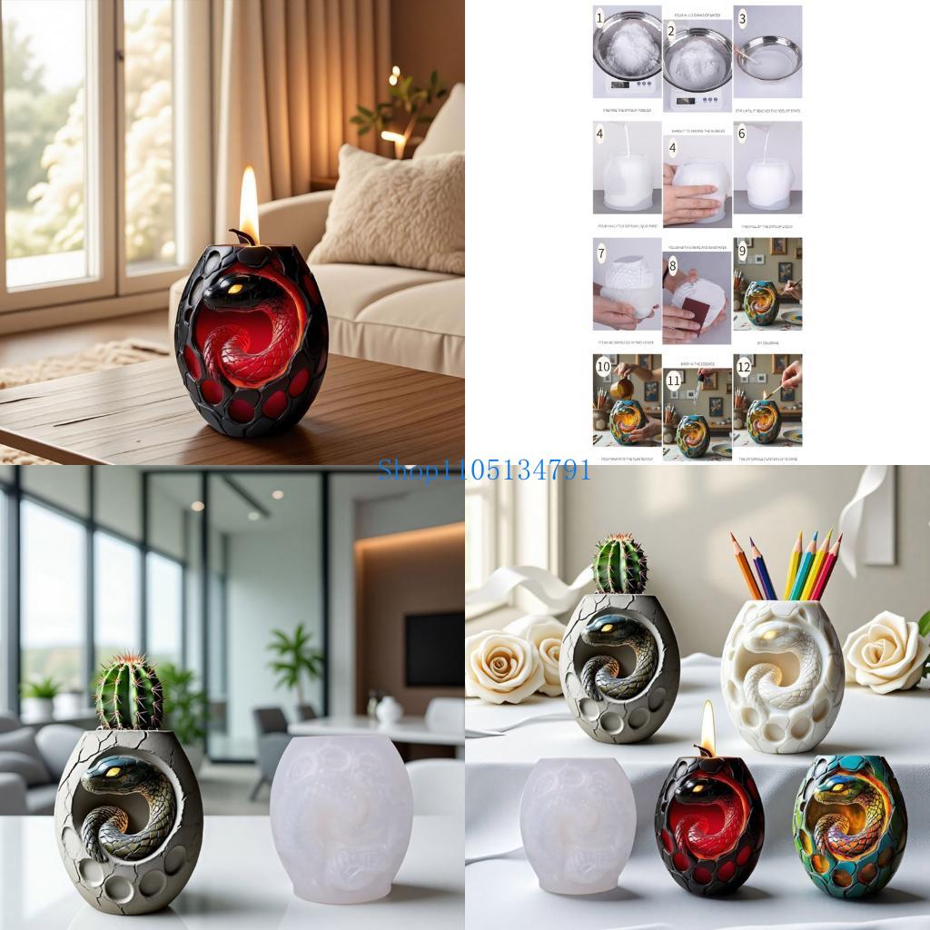98kmのクリエイティブヘビパターンシリコンプランター型樹脂 - Art Craft Gift Ideas のレビューと価格