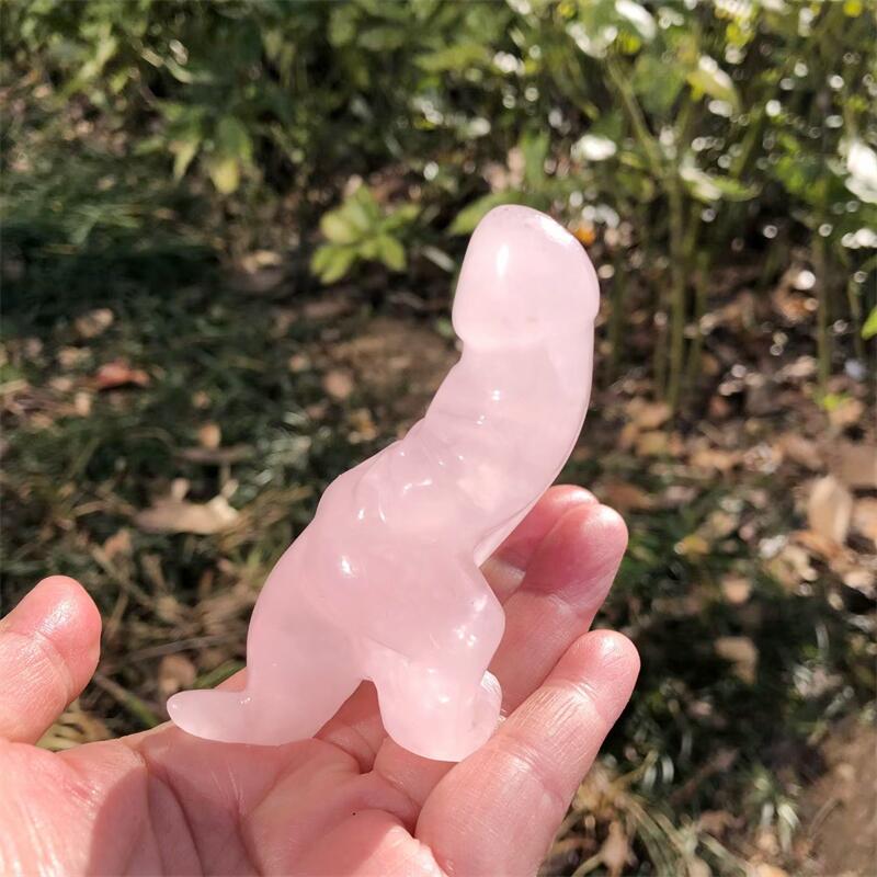 1個入り 天然ローズクォーツ 漫画風ペニス恐竜彫刻 ヒーリン - Art Craft Dinosaurs のレビューと価格